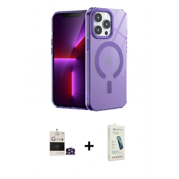MARSİLYAN™- iPhone 14 Pro Max Kılıf Yankı Çizgi - Şeffaf Pasifik Cam Ekran Koruyucu + Bilvis Titan Kamera Lens - GS