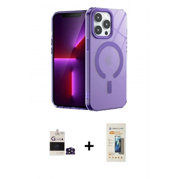 MARSİLYAN™- iPhone 14 Pro Max Kılıf Yankı Çizgi - Siyah 6D Mat Seramik Hayalet Nano Ekran Koruyucu + Bilvis Titan Kamera Lens - DNMR