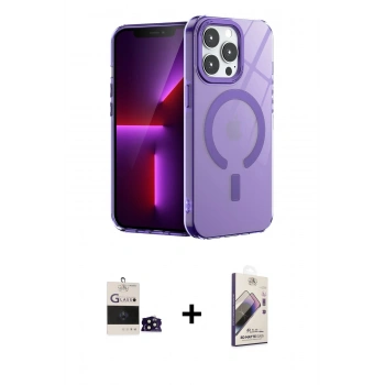 MARSİLYAN™- iPhone 14 Pro Max Kılıf Yankı Çizgi - Siyah Bilvis 3D Mat Cam Ekran Koruyucu + Bilvis Titan Kamera Lens - SH