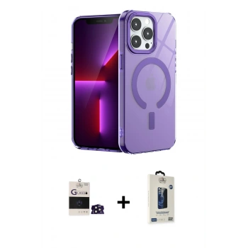 MARSİLYAN™- iPhone 14 Pro Max Kılıf Yankı Çizgi - Siyah Bilvis Hayalet Cam Ekran Koruyucu + Bilvis Titan Kamera Lens - DNMR