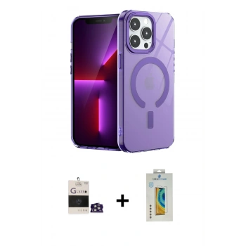 MARSİLYAN™- iPhone 14 Pro Max Kılıf Yankı Çizgi - Siyah Polymer Nano Ekran Koruyucu + Bilvis Titan Kamera Lens - GS