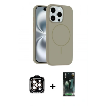 MARSİLYAN™- iPhone 14 Pro Max Kılıf Yankı Form Serisi - Şeffaf 360 Full Body Arka Koruyucu + PVD Metal Kamera Lens - TU