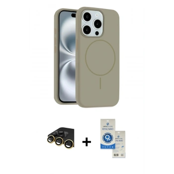 MARSİLYAN™- iPhone 14 Pro Max Kılıf Yankı Form Serisi - Şeffaf Royal Nano Ekran Koruyucu + Raze Metal Kamera Lens - GD