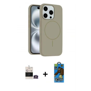 MARSİLYAN™- iPhone 14 Pro Max Kılıf Yankı Form Serisi - Siyah 18D Cam Ekran Koruyucu + Bilvis Titan Kamera Lens - GD