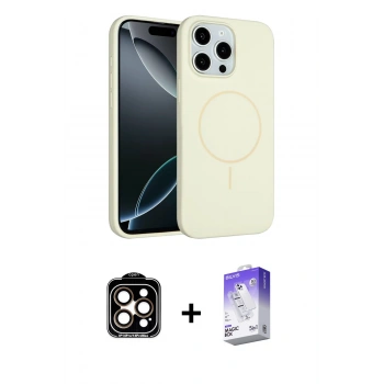 MARSİLYAN™- iPhone 14 Pro Max Kılıf Yankı Form Serisi - Siyah Bilvis 5in1 3D Magic Cam Ekran Koruyucu + PVD Metal Kamera Lens - TU