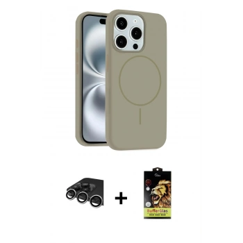 MARSİLYAN™- iPhone 14 Pro Max Kılıf Yankı Form Serisi - Siyah Buffer Cam Ekran Koruyucu + Raze Metal Kamera Lens - GS