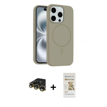 MARSİLYAN™- iPhone 14 Pro Max Kılıf Yankı Form Serisi - Siyah Mat Seramik Nano Ekran Koruyucu + Raze Metal Kamera Lens - GD