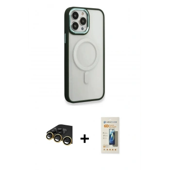 MARSİLYAN™- iPhone 14 Pro Max Kılıf Yankı Işık Özel Seri - Siyah 6D Mat Seramik Hayalet Nano Ekran Koruyucu + Raze Metal Kamera Lens - GD