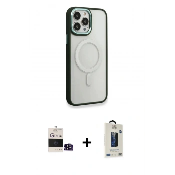 MARSİLYAN™- iPhone 14 Pro Max Kılıf Yankı Işık Özel Seri - Siyah Bilvis Hayalet Cam Ekran Koruyucu + Bilvis Titan Kamera Lens - SH