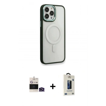 MARSİLYAN™- iPhone 14 Pro Max Kılıf Yankı Işık Özel Seri - Siyah Bilvis Hayalet Cam Ekran Koruyucu + Bilvis Titan Kamera Lens - DNMR