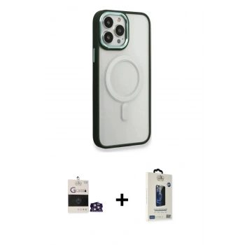 MARSİLYAN™- iPhone 14 Pro Max Kılıf Yankı Işık Özel Seri - Siyah Bilvis Hayalet Cam Ekran Koruyucu + Bilvis Titan Kamera Lens - GS