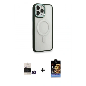 MARSİLYAN™- iPhone 14 Pro Max Kılıf Yankı Işık Özel Seri - Siyah Buffer Hayalet Cam Ekran Koruyucu + Bilvis Titan Kamera Lens - SH