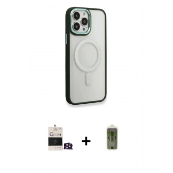 MARSİLYAN™- iPhone 14 Pro Max Kılıf Yankı Işık Özel Seri - Siyah Joko Magic 5D Hayalet Cam + Bilvis Titan Kamera Lens - GD