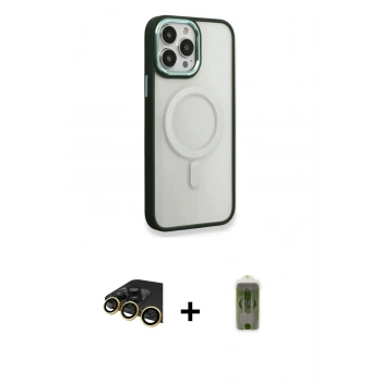 MARSİLYAN™- iPhone 14 Pro Max Kılıf Yankı Işık Özel Seri - Siyah Joko Magic 5D Hayalet Cam + Raze Metal Kamera Lens - GD