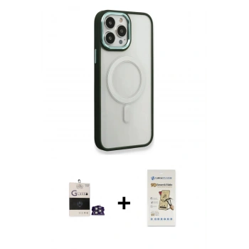 MARSİLYAN™- iPhone 14 Pro Max Kılıf Yankı Işık Özel Seri - Siyah Mat Seramik Nano Ekran Koruyucu + Bilvis Titan Kamera Lens - GS