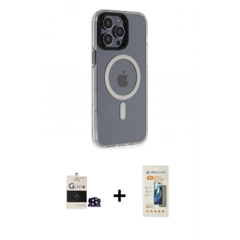 MARSİLYAN™- iPhone 14 Pro Max Kılıf Yankı Işık Prime - Siyah 6D Mat Seramik Hayalet Nano Ekran Koruyucu + Bilvis Titan Kamera Lens - SH