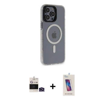MARSİLYAN™- iPhone 14 Pro Max Kılıf Yankı Işık Prime - Siyah Joko 5D Cam + Bilvis Titan Kamera Lens - DNMR