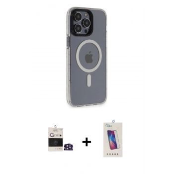 MARSİLYAN™- iPhone 14 Pro Max Kılıf Yankı Işık Prime - Siyah Joko 5D Cam + Bilvis Titan Kamera Lens - GS