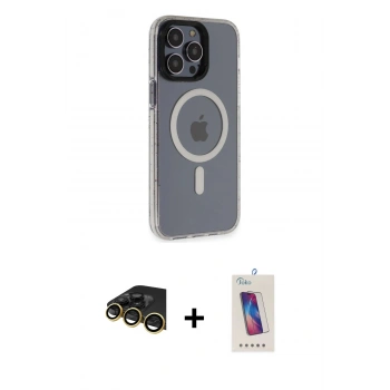 MARSİLYAN™- iPhone 14 Pro Max Kılıf Yankı Işık Prime - Siyah Joko 5D Cam + Raze Metal Kamera Lens - GD