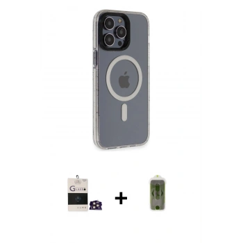MARSİLYAN™- iPhone 14 Pro Max Kılıf Yankı Işık Prime - Siyah Joko Magic 5D Hayalet Cam + Bilvis Titan Kamera Lens - GD