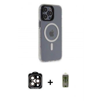 MARSİLYAN™- iPhone 14 Pro Max Kılıf Yankı Işık Prime - Siyah Joko Magic 5D Hayalet Cam + PVD Metal Kamera Lens - TU
