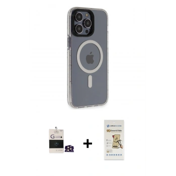 MARSİLYAN™- iPhone 14 Pro Max Kılıf Yankı Işık Prime - Siyah Mat Seramik Nano Ekran Koruyucu + Bilvis Titan Kamera Lens - GD