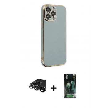 MARSİLYAN™- iPhone 14 Pro Max Kılıf Yankı Serisi - Şeffaf 360 Full Body Arka Koruyucu + Raze Metal Kamera Lens - GS