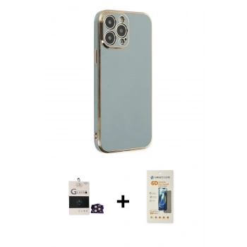 MARSİLYAN™- iPhone 14 Pro Max Kılıf Yankı Serisi - Siyah 6D Mat Seramik Hayalet Nano Ekran Koruyucu + Bilvis Titan Kamera Lens - GD
