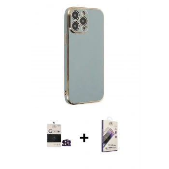 MARSİLYAN™- iPhone 14 Pro Max Kılıf Yankı Serisi - Siyah Bilvis 3D Mat Cam Ekran Koruyucu + Bilvis Titan Kamera Lens - GD