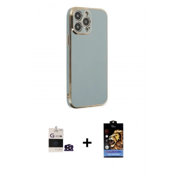 MARSİLYAN™- iPhone 14 Pro Max Kılıf Yankı Serisi - Siyah Buffer Hayalet Cam Ekran Koruyucu + Bilvis Titan Kamera Lens - DNMR