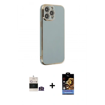 MARSİLYAN™- iPhone 14 Pro Max Kılıf Yankı Serisi - Siyah Buffer Hayalet Cam Ekran Koruyucu + Bilvis Titan Kamera Lens - GD