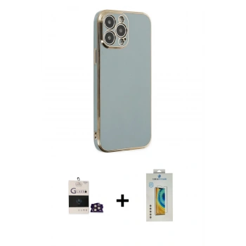 MARSİLYAN™- iPhone 14 Pro Max Kılıf Yankı Serisi - Siyah Polymer Nano Ekran Koruyucu + Bilvis Titan Kamera Lens - GD