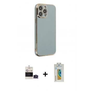 MARSİLYAN™- iPhone 14 Pro Max Kılıf Yankı Serisi - Siyah Polymer Nano Ekran Koruyucu + Bilvis Titan Kamera Lens - SH