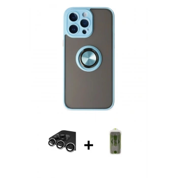 MARSİLYAN™- iPhone 14 Pro Max Kılıf Yörünge Çizgi - Siyah Joko Magic 5D Hayalet Cam + Raze Metal Kamera Lens - GS