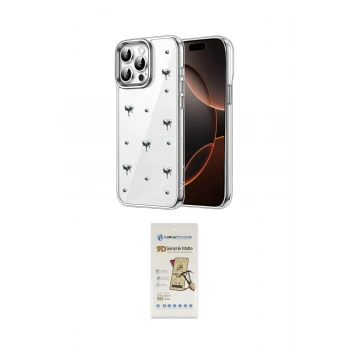 MARSİLYAN™- iPhone 14 Pro Max Kılıf Yörünge Form - Siyah Mat Seramik Nano Ekran Koruyucu