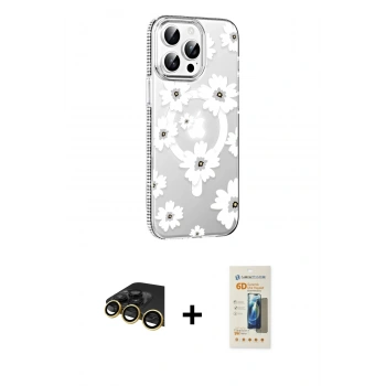 MARSİLYAN™- iPhone 14 Pro Max Kılıf Yörünge Işık Prime - Siyah 6D Mat Seramik Hayalet Nano Ekran Koruyucu + Raze Metal Kamera Lens - GD