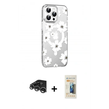 MARSİLYAN™- iPhone 14 Pro Max Kılıf Yörünge Işık Prime - Siyah 6D Mat Seramik Hayalet Nano Ekran Koruyucu + Raze Metal Kamera Lens - GS