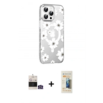 MARSİLYAN™- iPhone 14 Pro Max Kılıf Yörünge Işık Prime - Siyah 6D Mat Seramik Hayalet Nano Ekran Koruyucu + Bilvis Titan Kamera Lens - GS