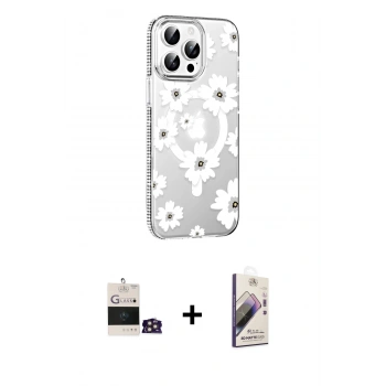 MARSİLYAN™- iPhone 14 Pro Max Kılıf Yörünge Işık Prime - Siyah Bilvis 3D Mat Cam Ekran Koruyucu + Bilvis Titan Kamera Lens - GD