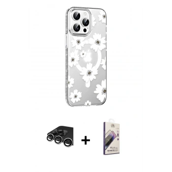 MARSİLYAN™- iPhone 14 Pro Max Kılıf Yörünge Işık Prime - Siyah Bilvis 3D Mat Cam Ekran Koruyucu + Raze Metal Kamera Lens - GS