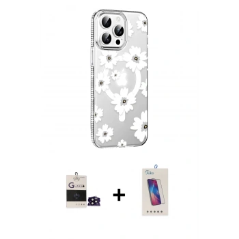MARSİLYAN™- iPhone 14 Pro Max Kılıf Yörünge Işık Prime - Siyah Joko 5D Cam + Bilvis Titan Kamera Lens - SH
