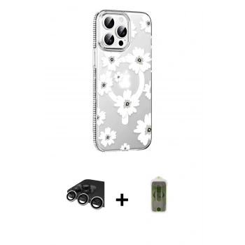 MARSİLYAN™- iPhone 14 Pro Max Kılıf Yörünge Işık Prime - Siyah Joko Magic 5D Hayalet Cam + Raze Metal Kamera Lens - GS