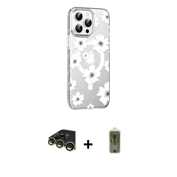 MARSİLYAN™- iPhone 14 Pro Max Kılıf Yörünge Işık Prime - Siyah Joko Magic 5D Hayalet Cam + Raze Metal Kamera Lens - GD
