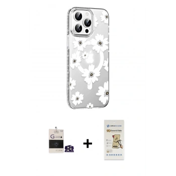 MARSİLYAN™- iPhone 14 Pro Max Kılıf Yörünge Işık Prime - Siyah Mat Seramik Nano Ekran Koruyucu + Bilvis Titan Kamera Lens - GS