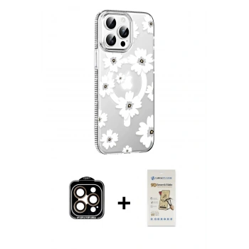 MARSİLYAN™- iPhone 14 Pro Max Kılıf Yörünge Işık Prime - Siyah Mat Seramik Nano Ekran Koruyucu + PVD Metal Kamera Lens - TU