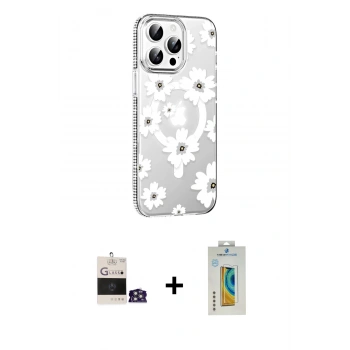 MARSİLYAN™- iPhone 14 Pro Max Kılıf Yörünge Işık Prime - Siyah Polymer Nano Ekran Koruyucu + Bilvis Titan Kamera Lens - GS