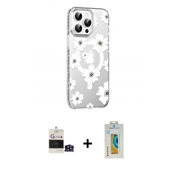 MARSİLYAN™- iPhone 14 Pro Max Kılıf Yörünge Işık Prime - Siyah Polymer Nano Ekran Koruyucu + Bilvis Titan Kamera Lens - SH
