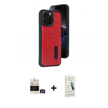 MARSİLYAN™- iPhone 14 Pro Max Kılıf Yörünge Işık Serisi - Şeffaf Pasifik Cam Ekran Koruyucu + Bilvis Titan Kamera Lens - GD