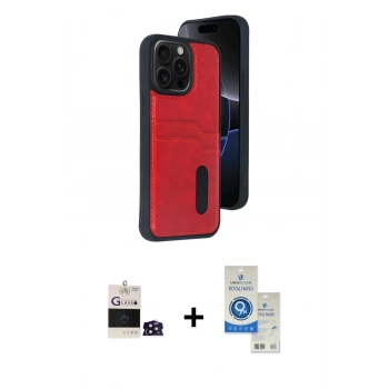 MARSİLYAN™- iPhone 14 Pro Max Kılıf Yörünge Işık Serisi - Şeffaf Royal Nano Ekran Koruyucu + Bilvis Titan Kamera Lens - DNMR