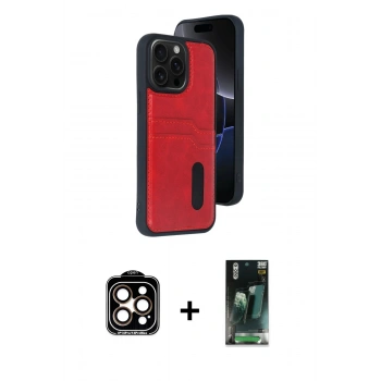 MARSİLYAN™- iPhone 14 Pro Max Kılıf Yörünge Işık Serisi - Siyah 360 Mat Full Body Arka Koruyucu + PVD Metal Kamera Lens - TU